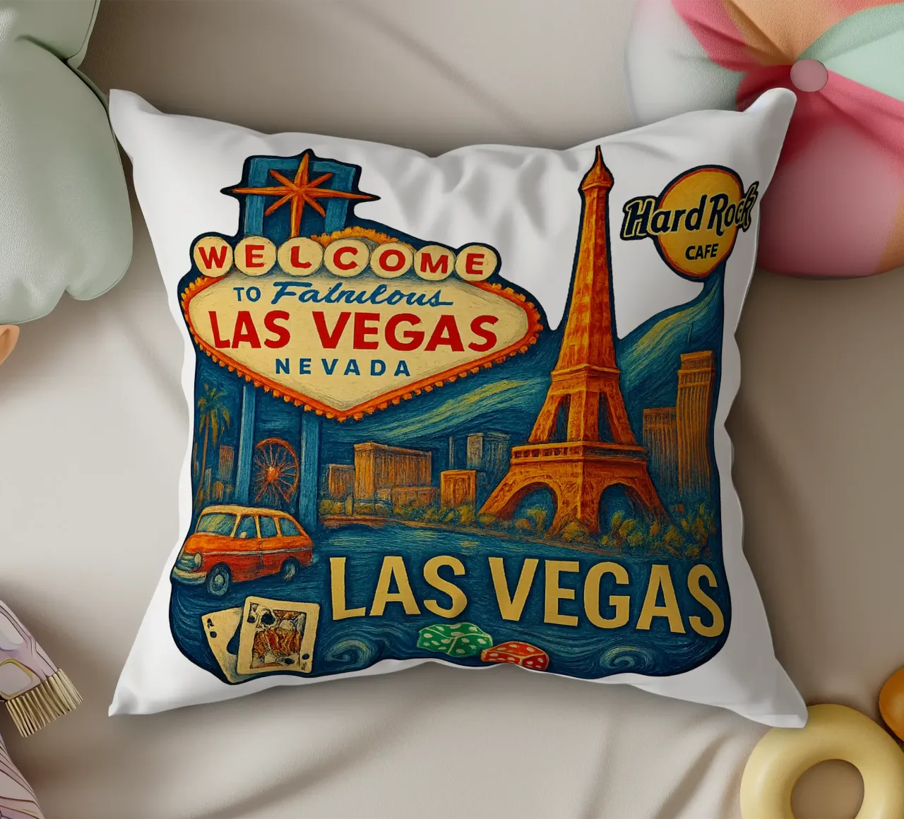 FREE LAS VEGAS cuscino da Vintage Van Gogh