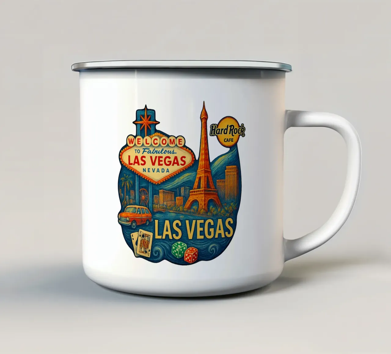 FREE LAS VEGAS tazza in smalto da Vintage Van Gogh