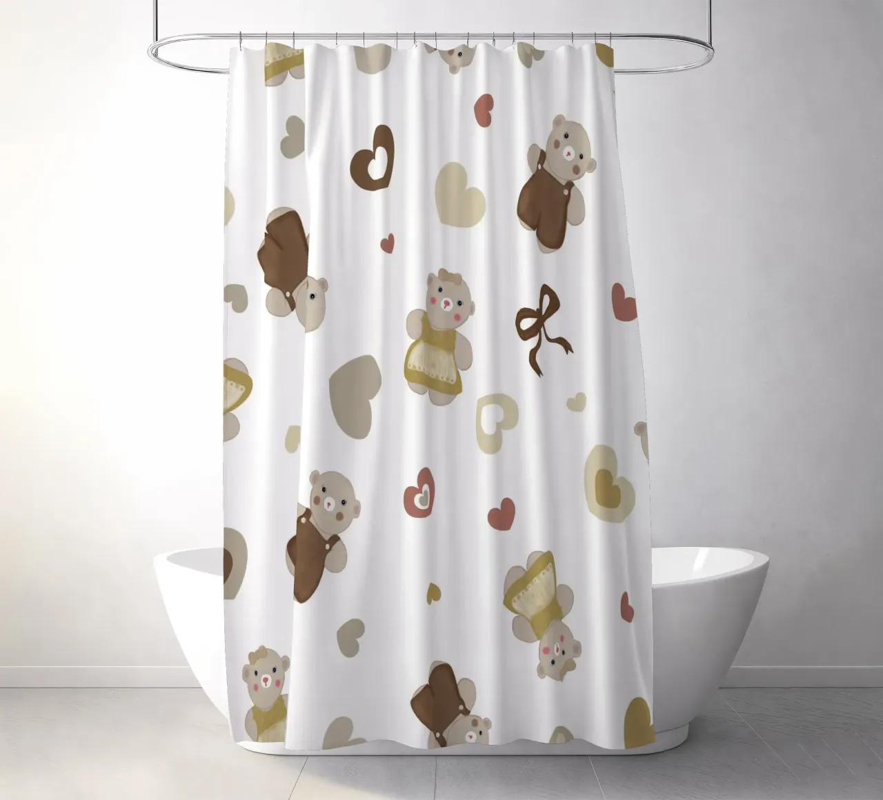 Modello di orso carino II tenda da doccia da gulsengunel