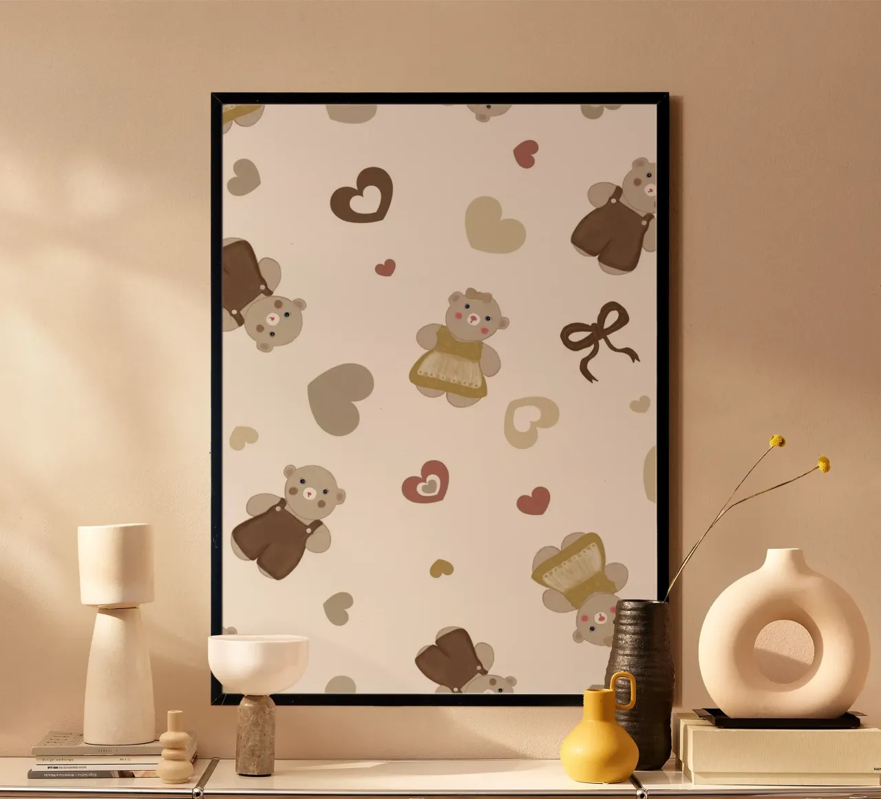 Cute bear pattern II poster by gulsengunel