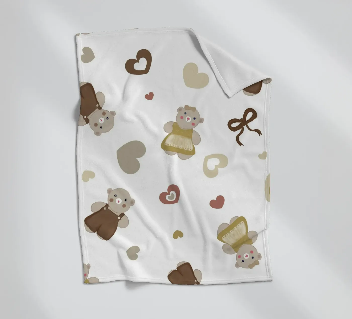 Cute bear pattern II fleece blanket by gulsengunel