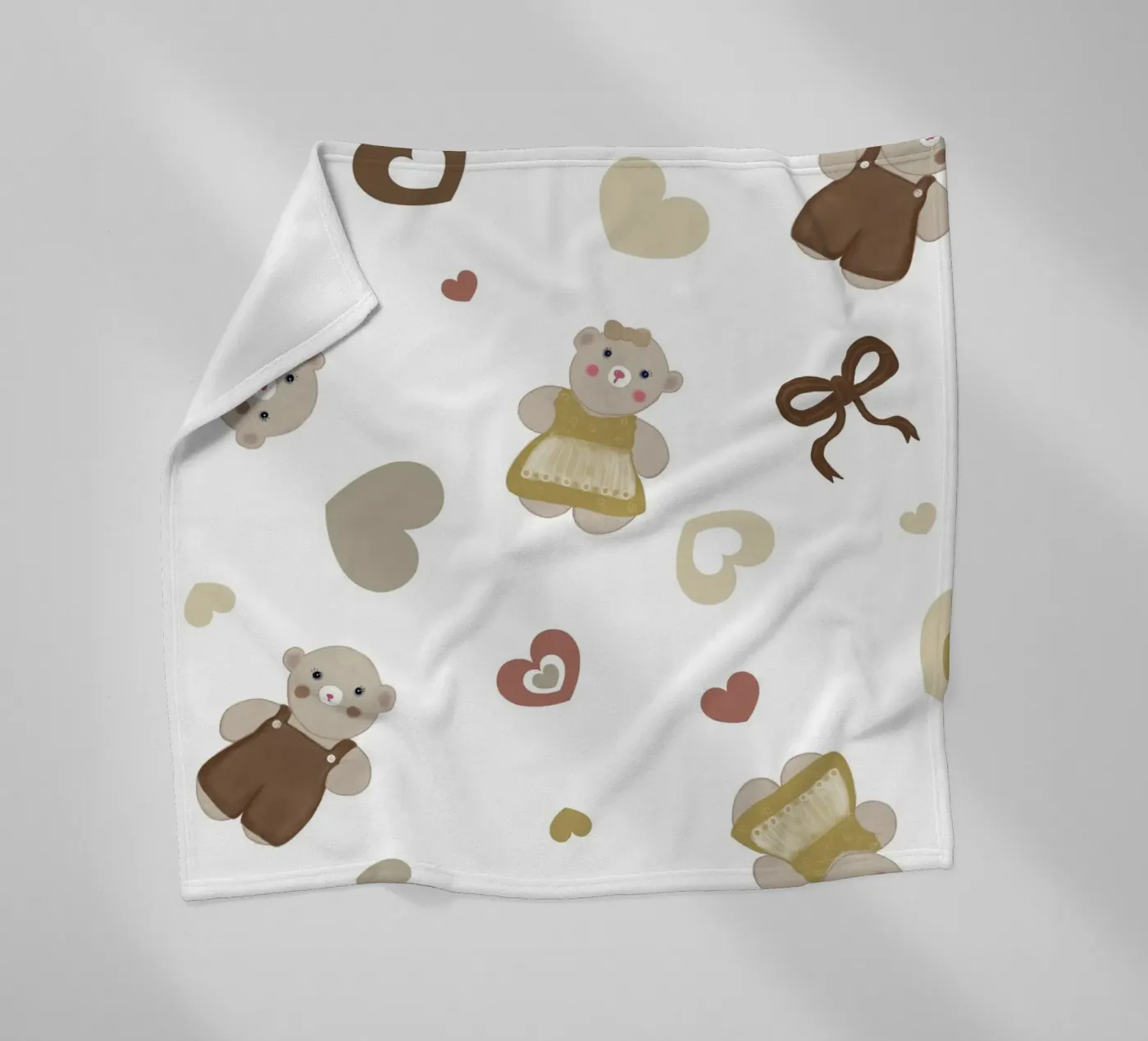 Cute bear pattern II fleece blanket by gulsengunel