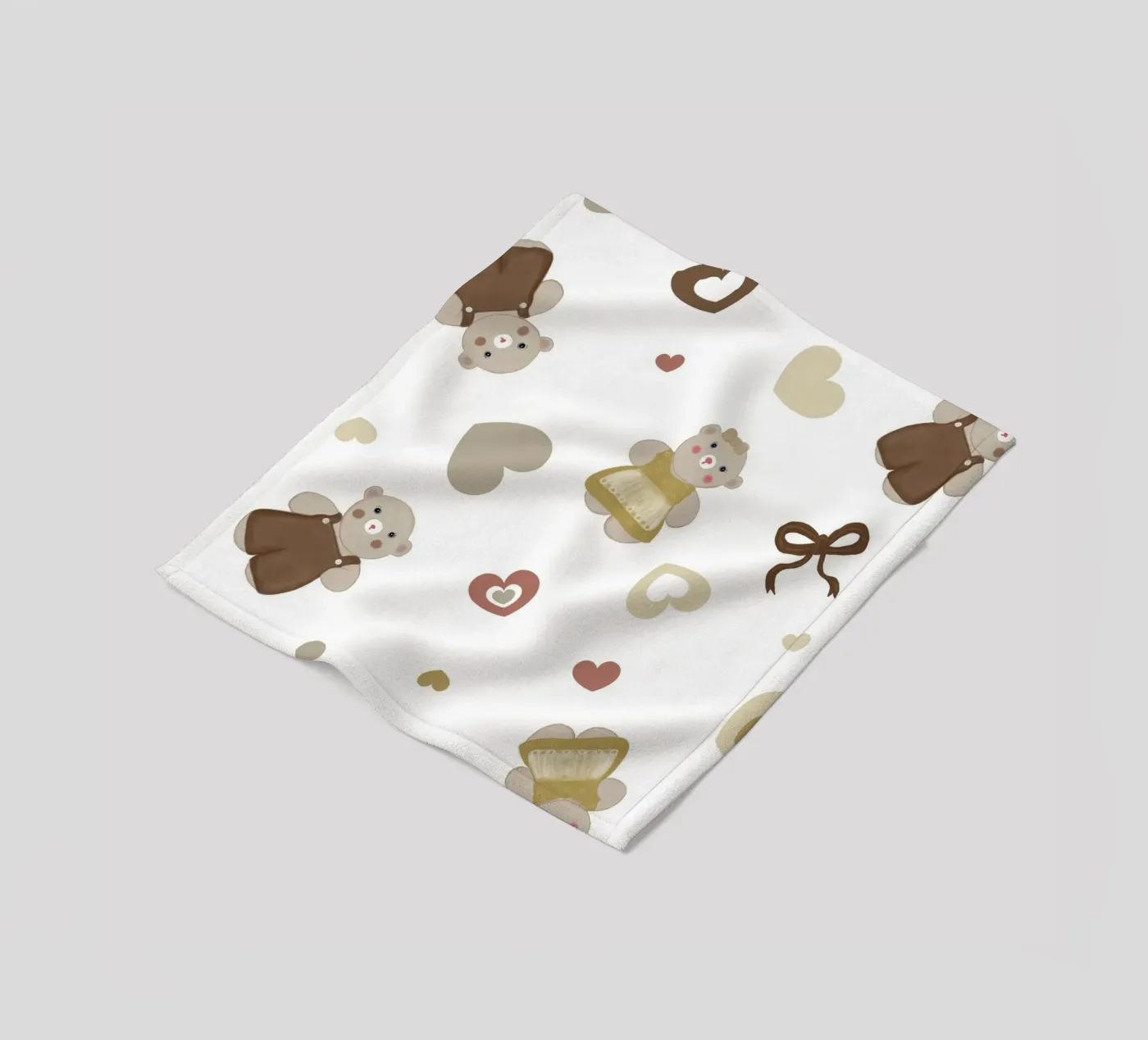 Cute bear pattern II fleece blanket by gulsengunel