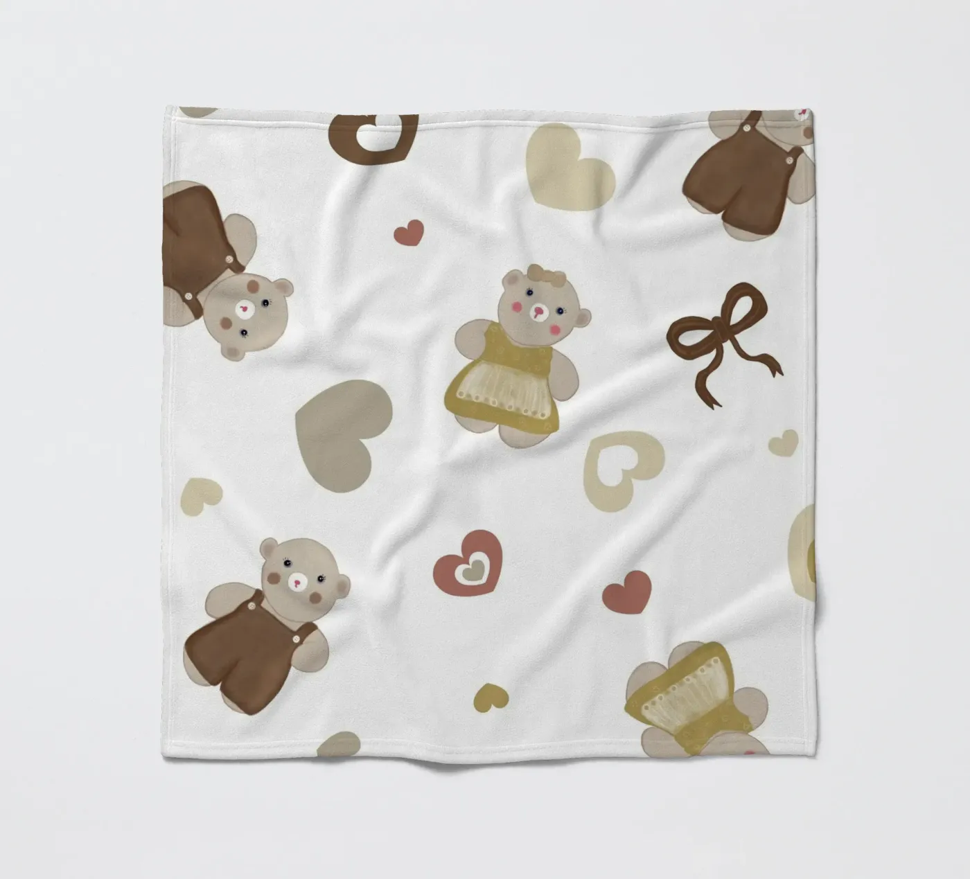 Cute bear pattern II fleece blanket by gulsengunel