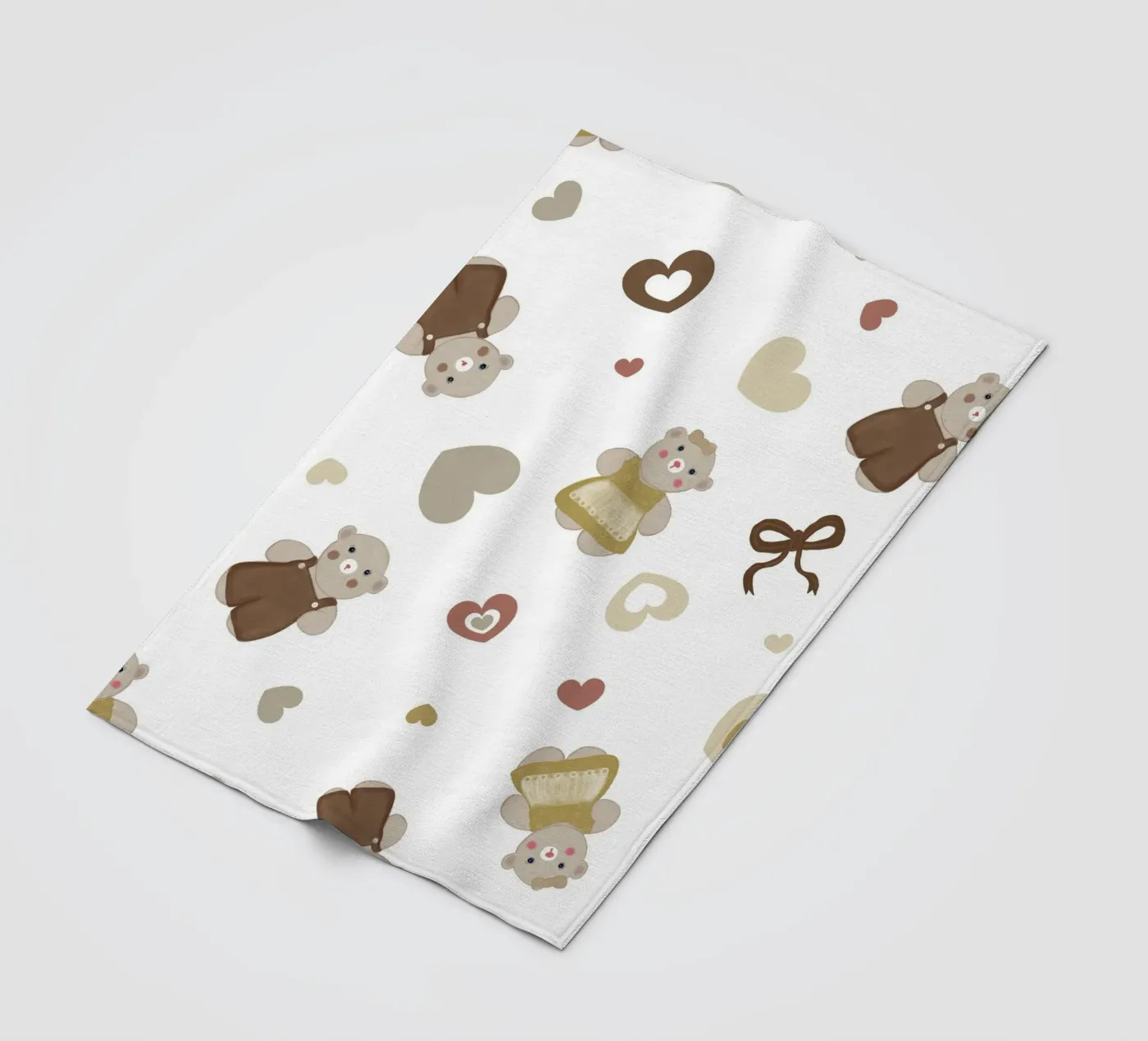 Cute bear pattern II fleece blanket by gulsengunel