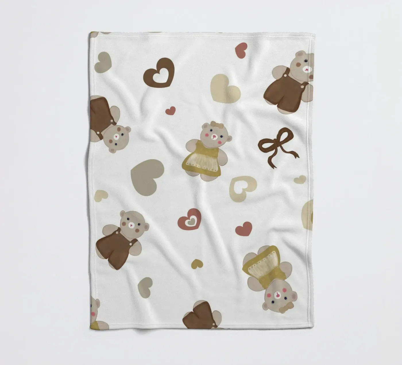 Cute bear pattern II fleece blanket by gulsengunel