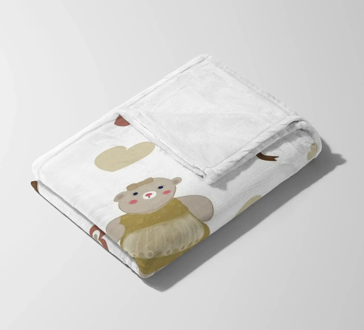 Cute bear pattern II fleece blanket by gulsengunel