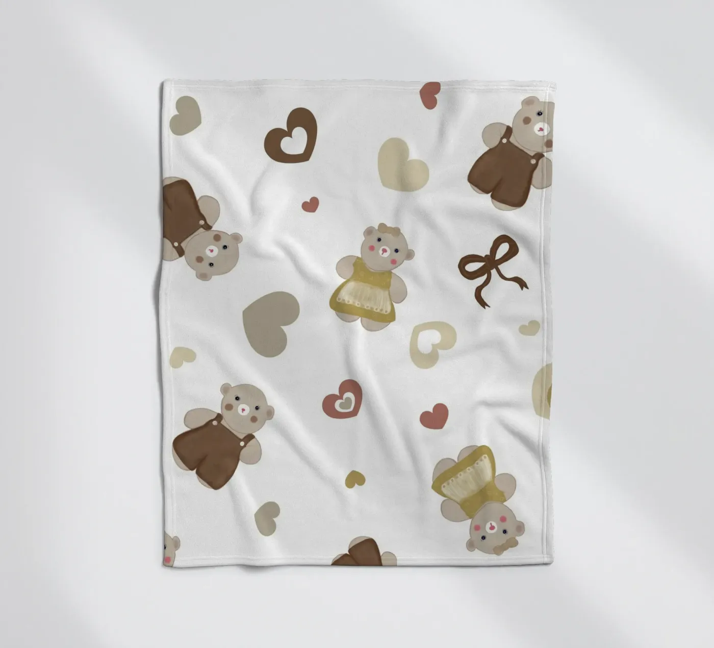 Cute bear pattern II fleece blanket by gulsengunel