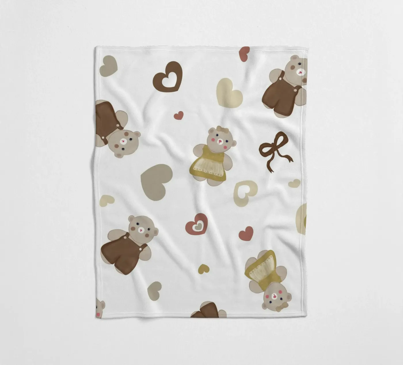 Cute bear pattern II fleece blanket by gulsengunel
