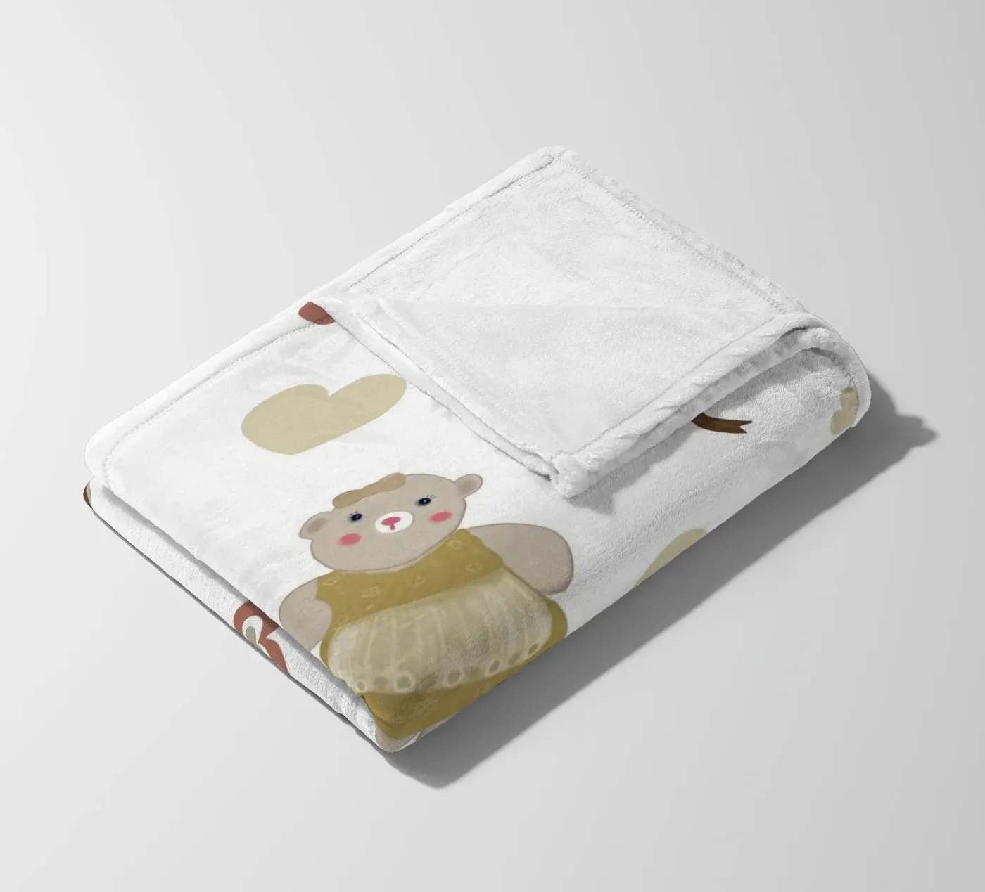 Cute bear pattern II fleece blanket by gulsengunel