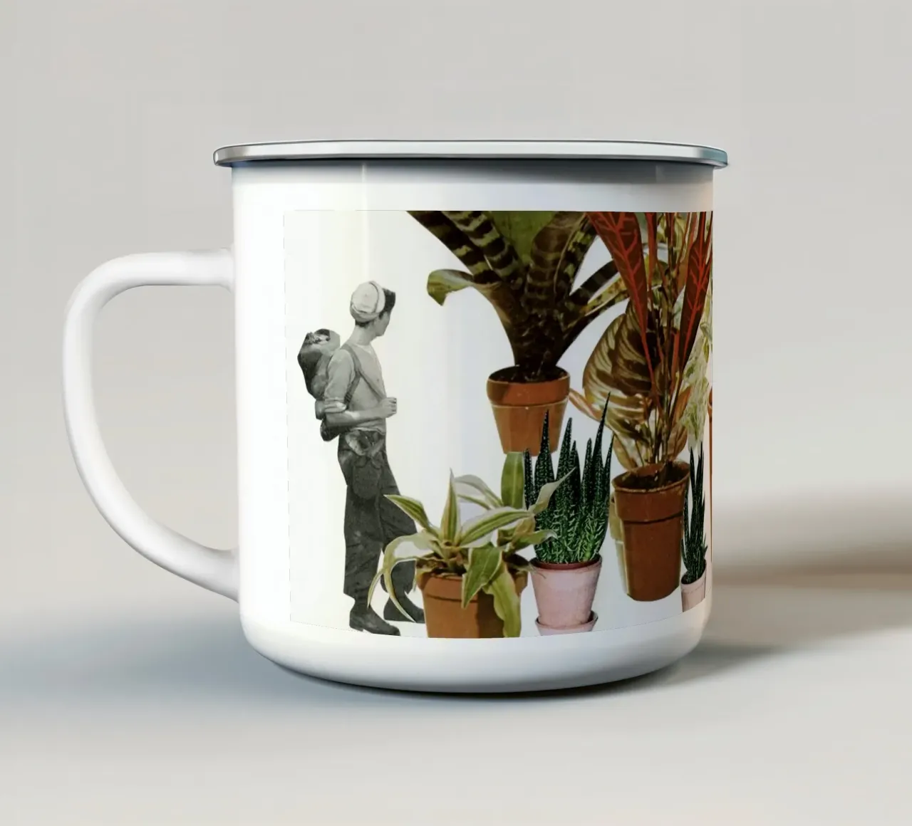 C'è una giungla là fuori tazza in smalto da Cassia Beck Collage
