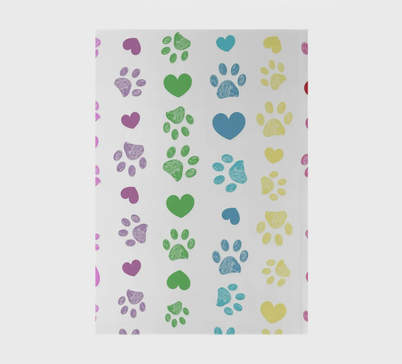 Colorful paw print with hearts pattern notebook by gulsengunel