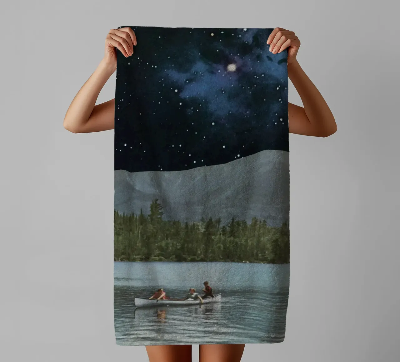 Drifting in Space towel by Cassia Beck Collage