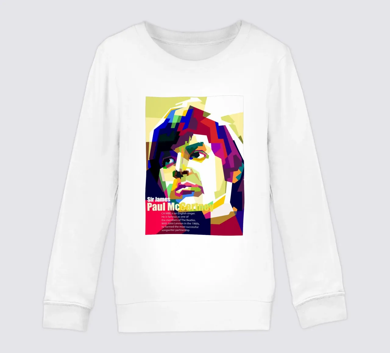 Sir Paul Mc Cartney Arte WPAP felpa bambino da Artkreator