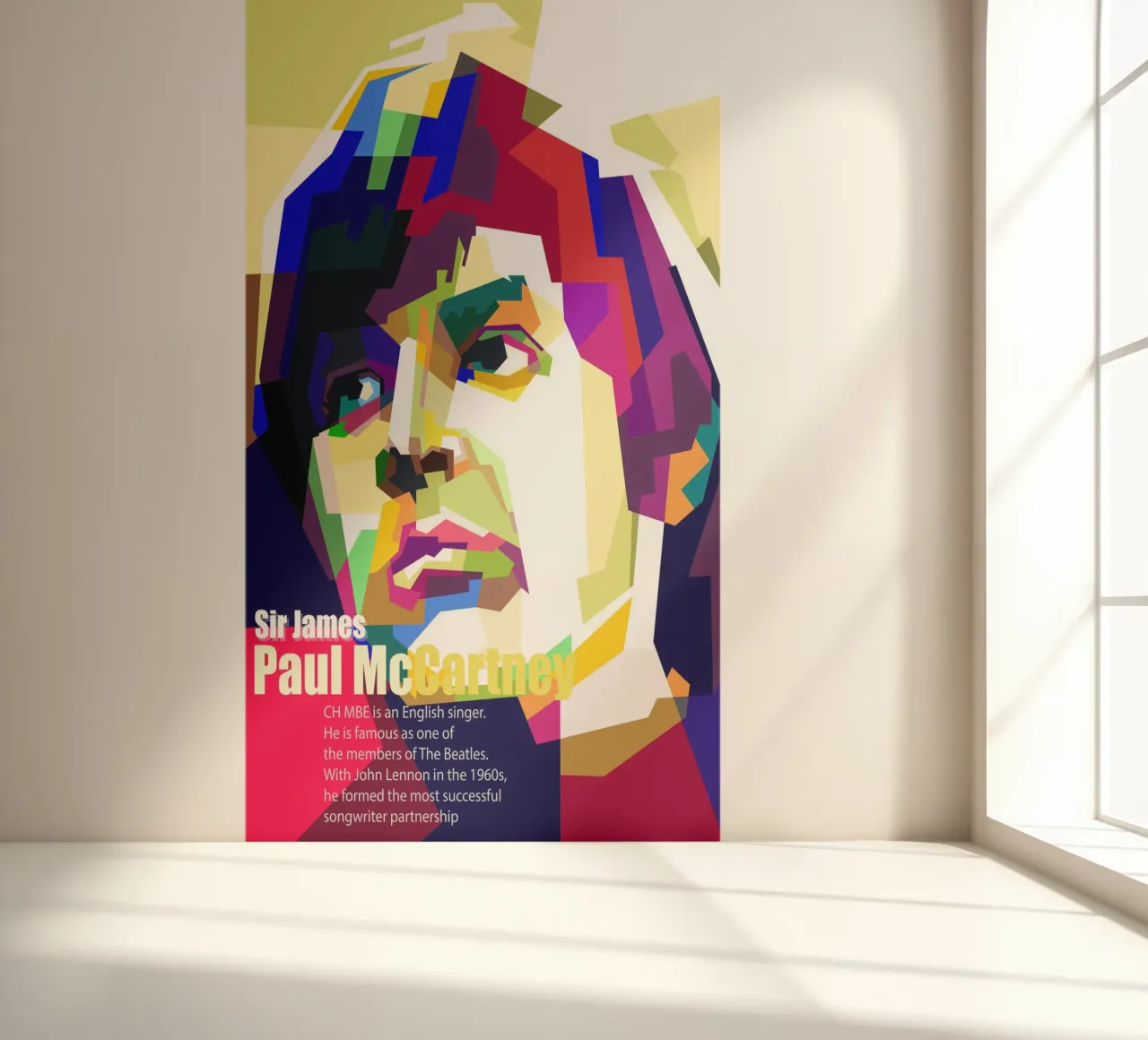 Sir Paul Mc Cartney Art WPAP photo wallpaper by Artkreator