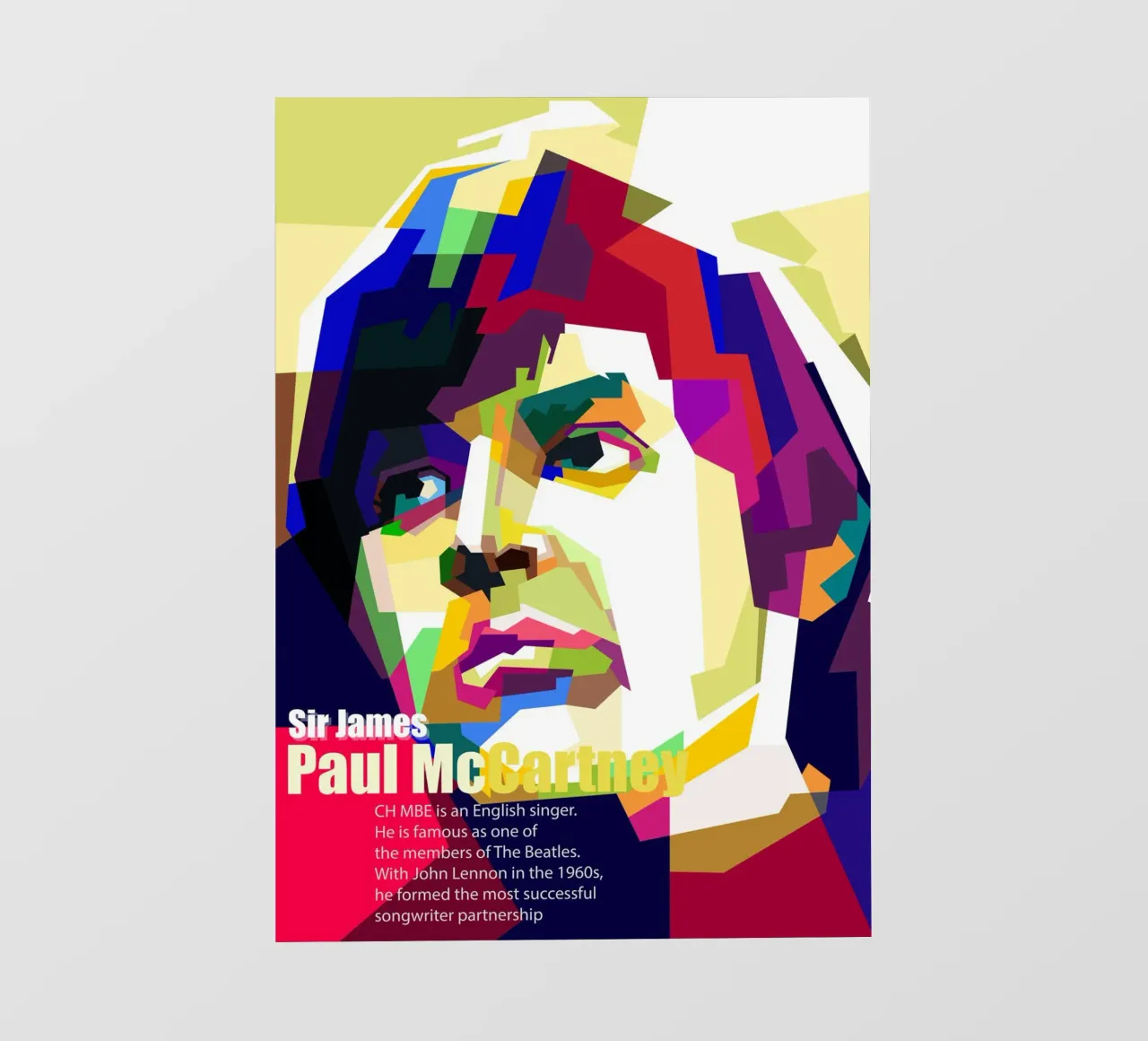 Sir Paul Mc Cartney Art WPAP photo wallpaper by Artkreator