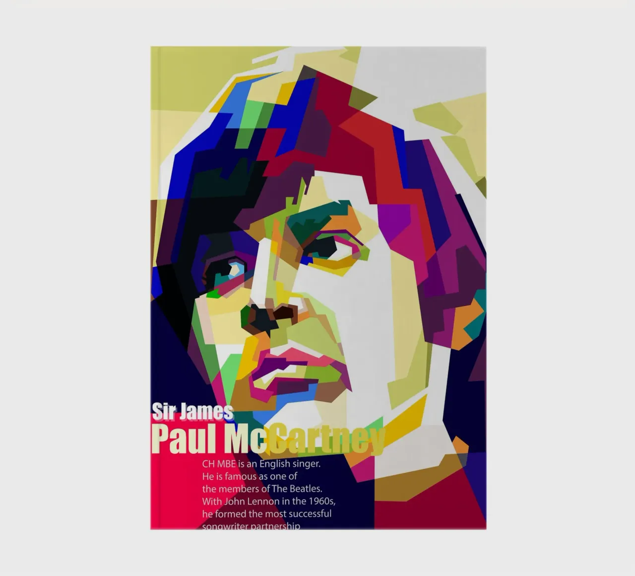 Sir Paul Mc Cartney Art WPAP notebook by Artkreator