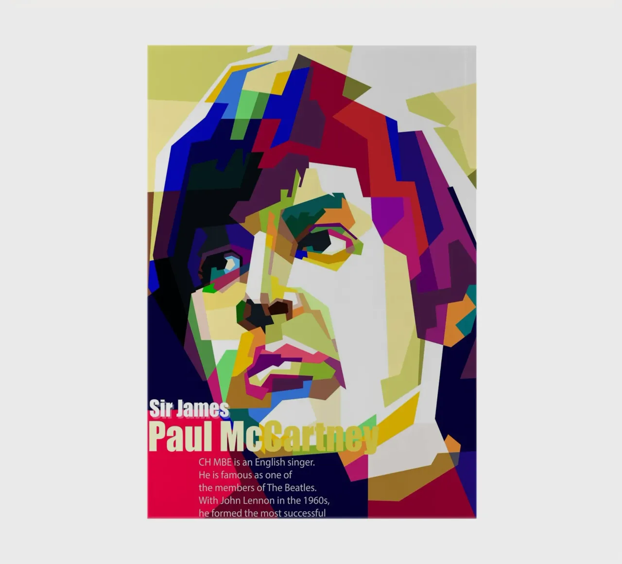 Sir Paul Mc Cartney Art WPAP notebook by Artkreator