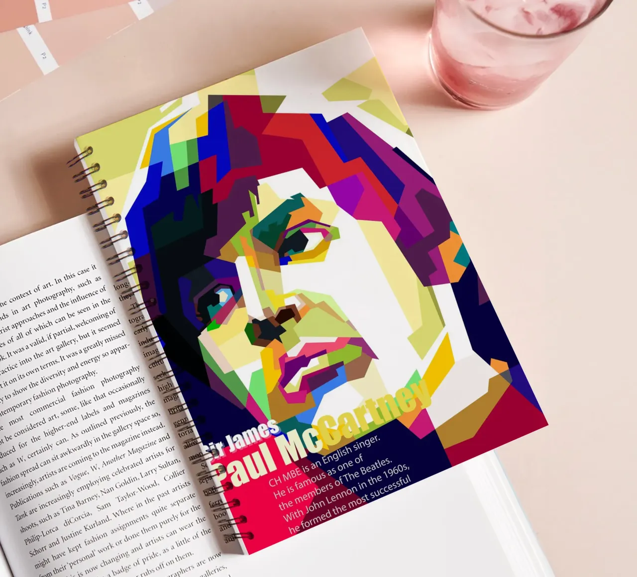 Sir Paul Mc Cartney Art WPAP spiral notebook by Artkreator