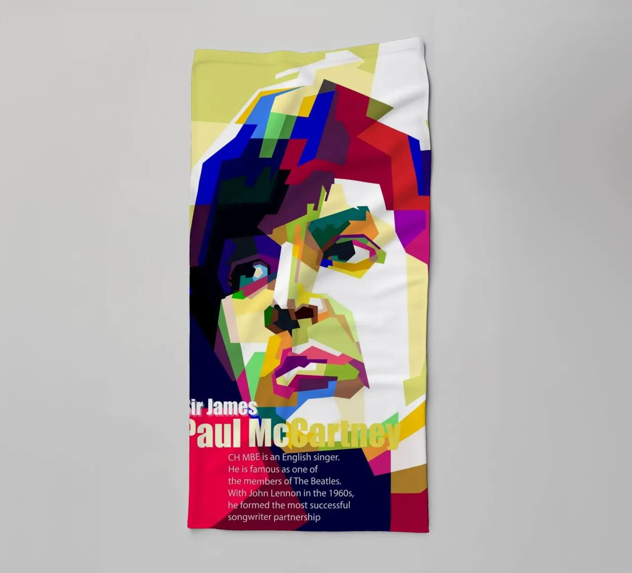 Sir Paul Mc Cartney Kunst WPAP Handtuch von Artkreator