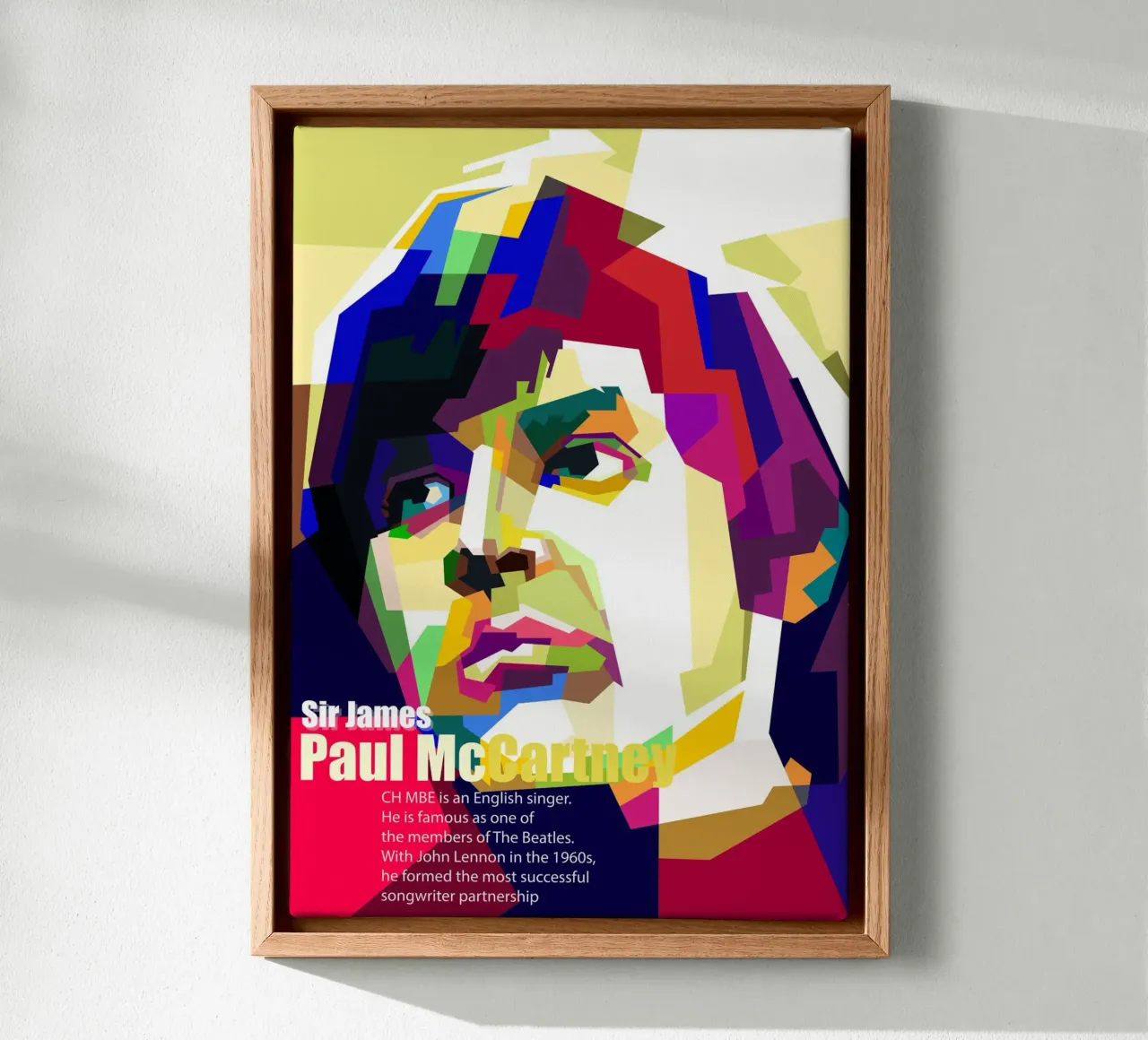 Sir Paul Mc Cartney Kunst WPAP canvas van Artkreator