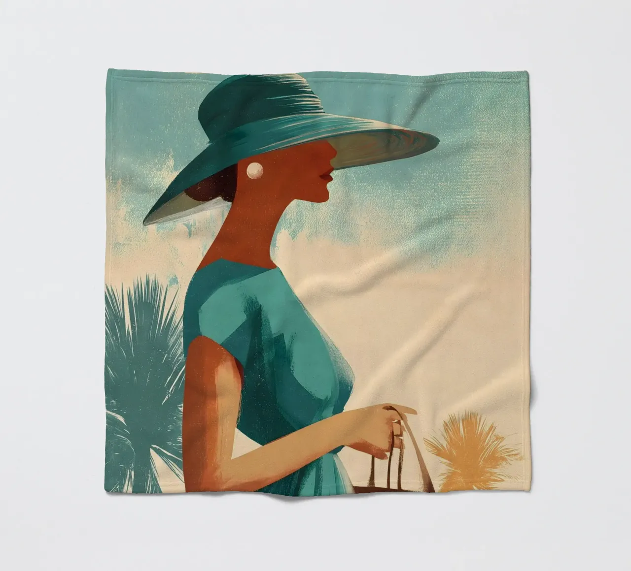 Manifesti di viaggio d'epoca di Cannes coperta in pile da Vintage Travel Art