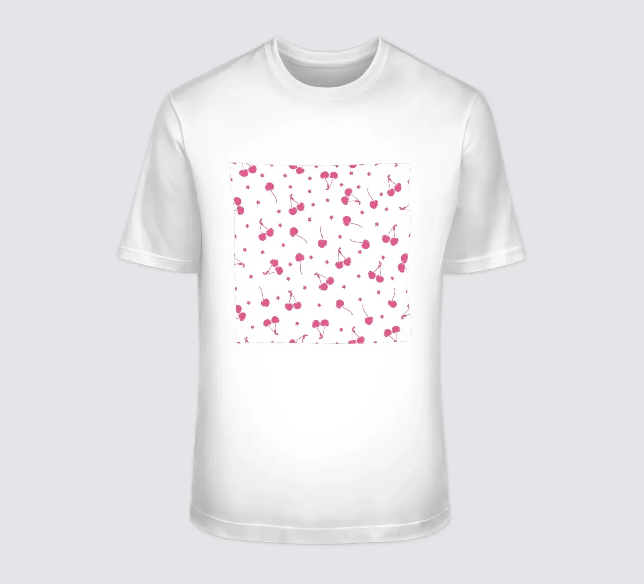 Cherries and stars seamless fabric design pattern t-shirt by gulsengunel
