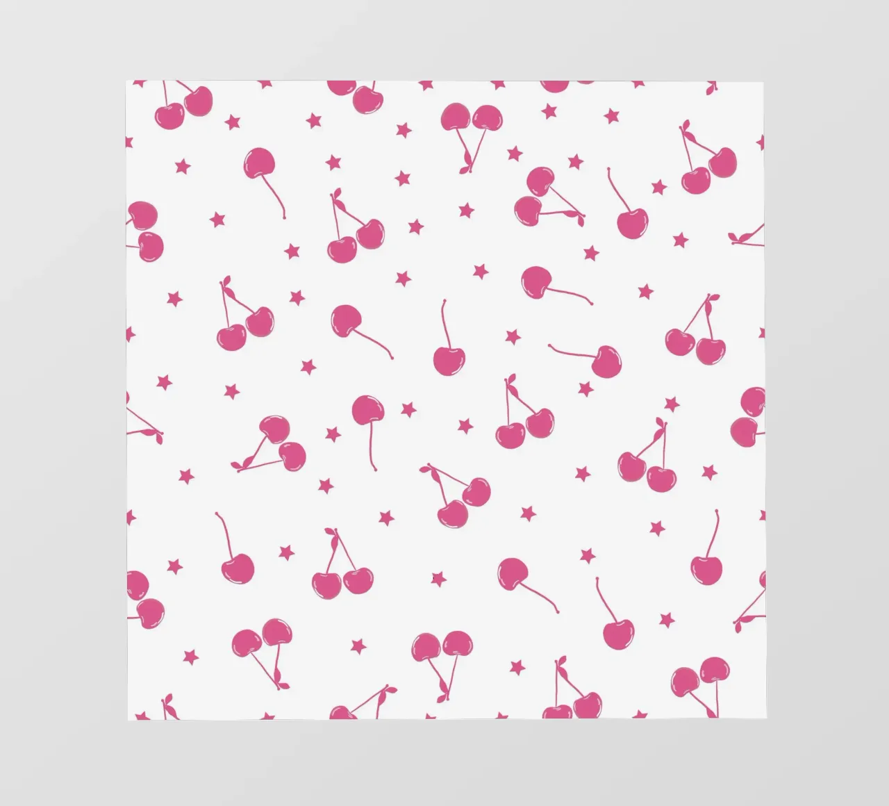 Cherries and stars seamless fabric design pattern photo wallpaper by gulsengunel
