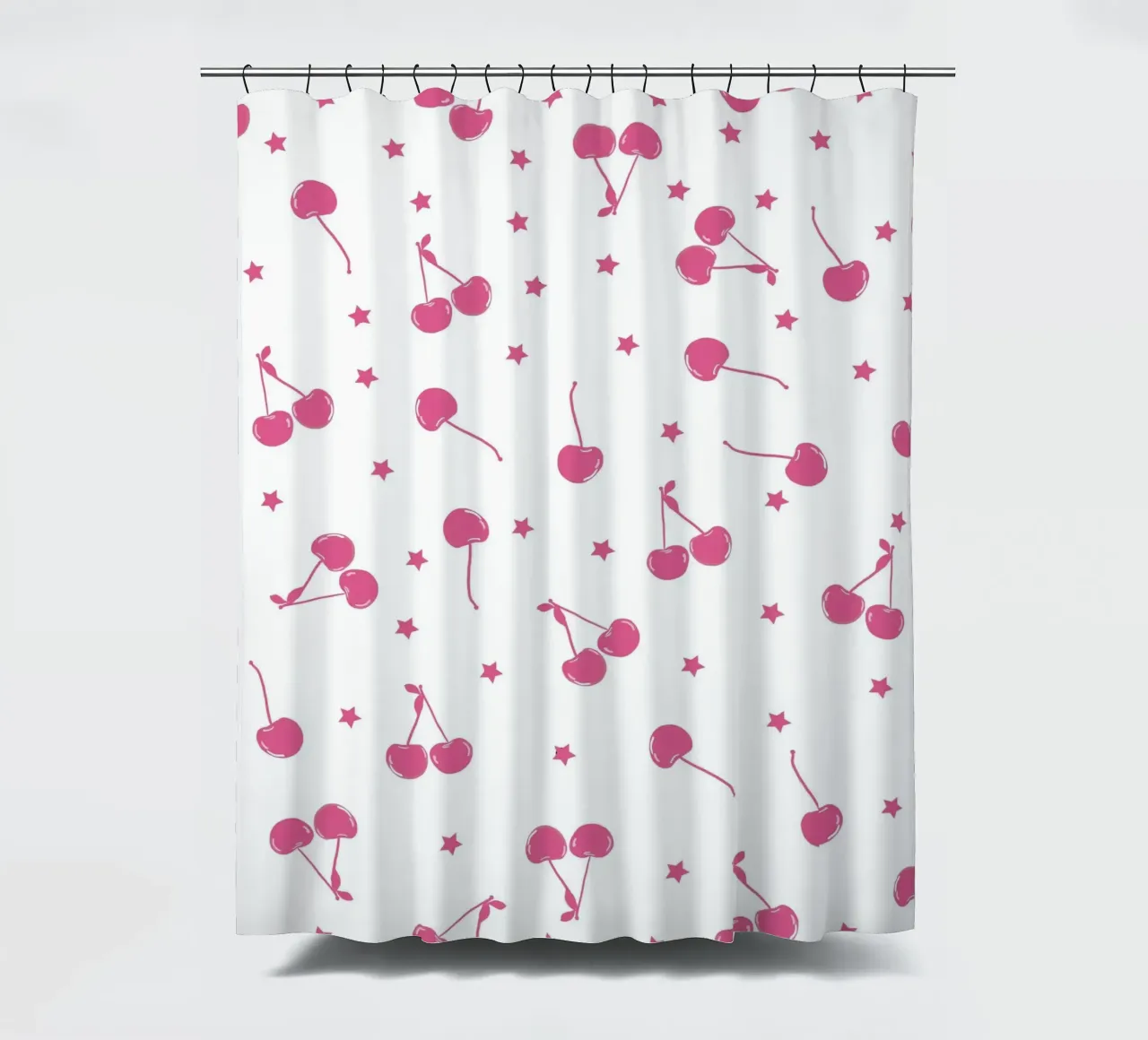 Cherries and stars seamless fabric design pattern shower curtain by gulsengunel
