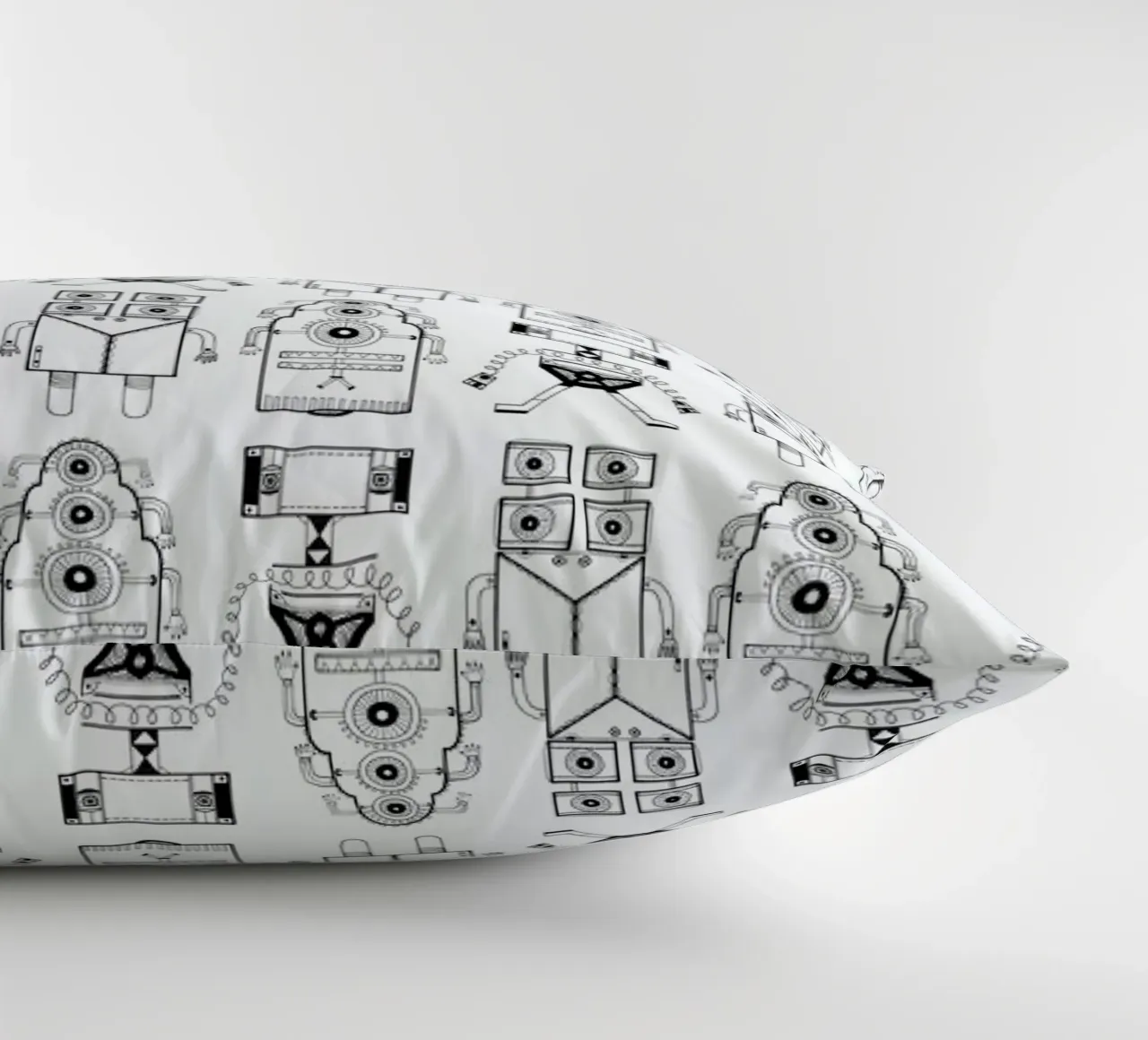 Robots (patroonrobotskopie) decorative cushion by Studio Teer