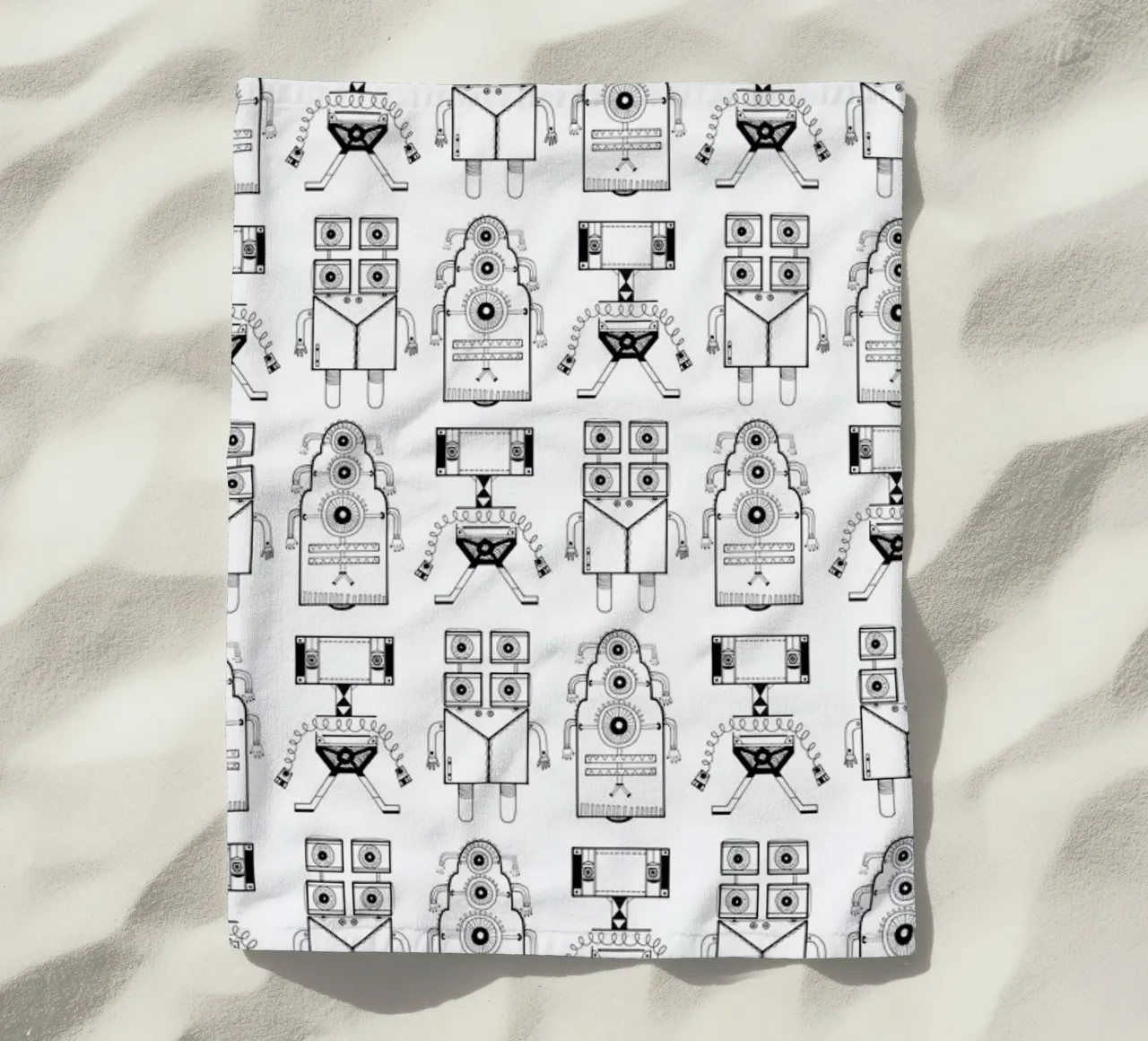 Robots (patroonrobotskopie) serviette de plage de Studio Teer