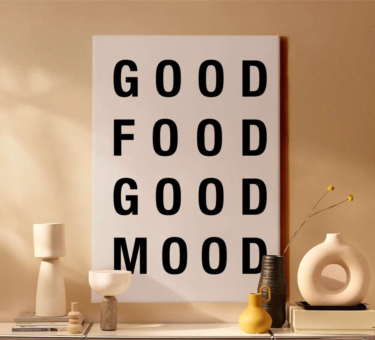 Good Food, Good Mood – Retro Wholesome Vibes tela con Cornice a cassetta da Attaboy Dsgn