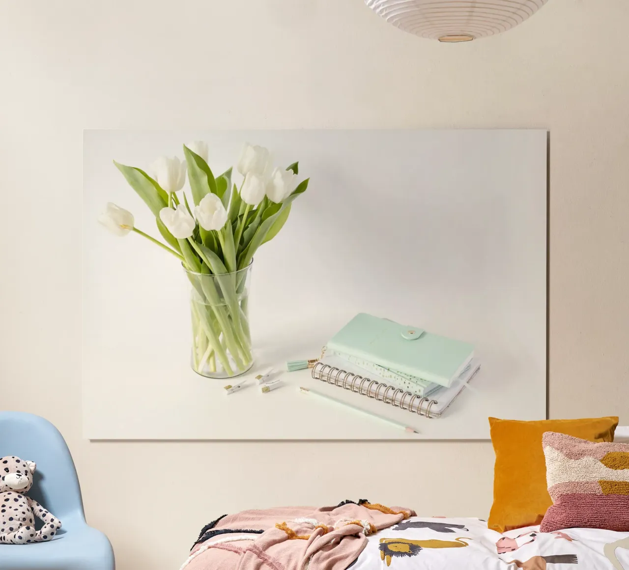 Soft Desk Poetry poster with wooden frame by PhotoVibe Decor