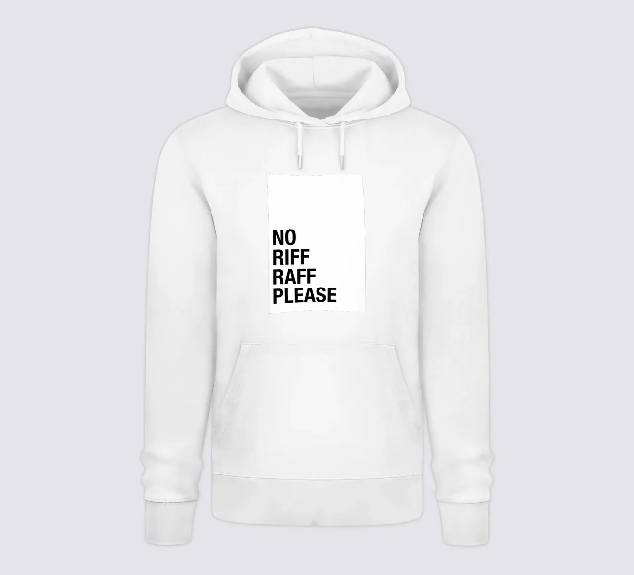 No Riff Raff Please – Bold & Witty Statement Art felpa con cappuccio da Attaboy Dsgn