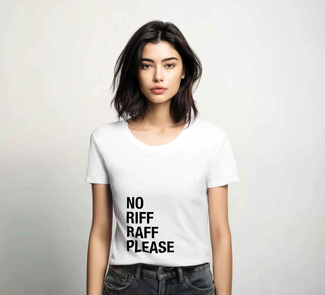 No Riff Raff Please – Bold & Witty Statement Art t-shirt da donna da Attaboy Dsgn