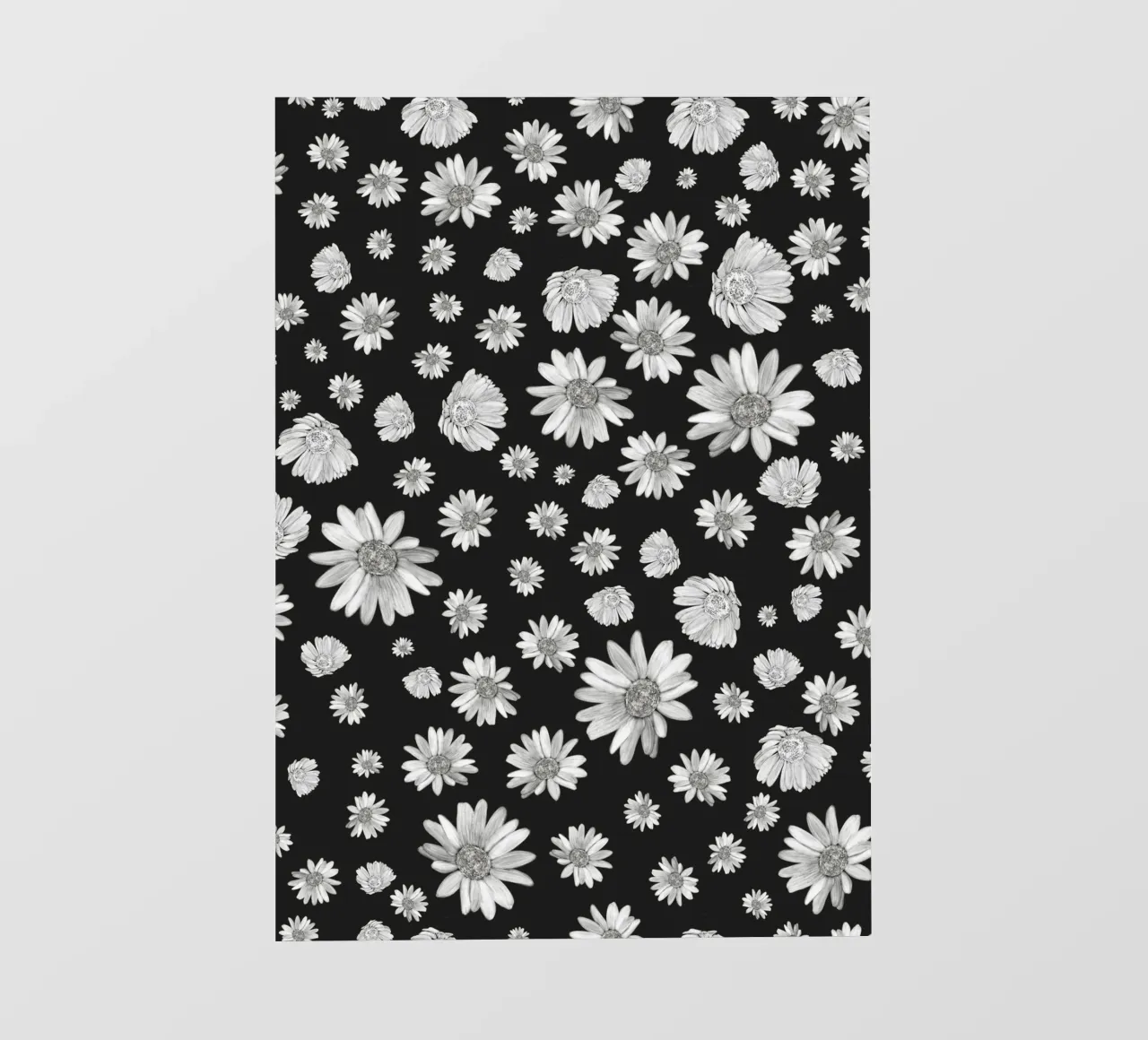 Modello di margherita semplice in bianco e nero pellicola backlit da gulsengunel