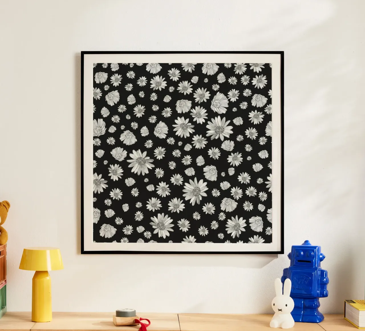 Modello di margherita semplice in bianco e nero carta hahnemühle da gulsengunel