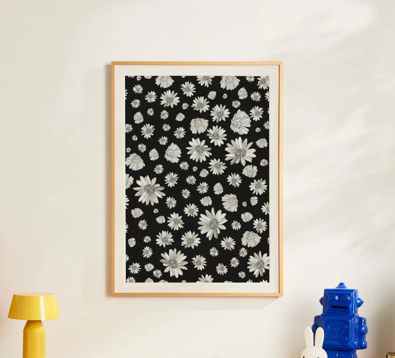 Modello di margherita semplice in bianco e nero carta hahnemühle da gulsengunel