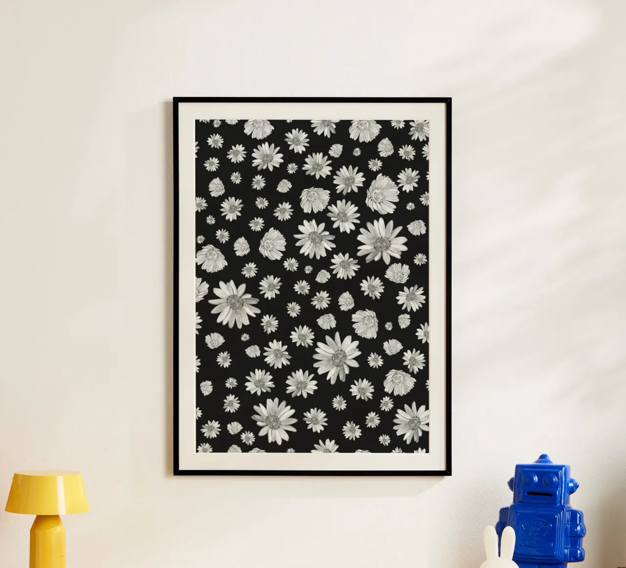 Modello di margherita semplice in bianco e nero carta hahnemühle da gulsengunel