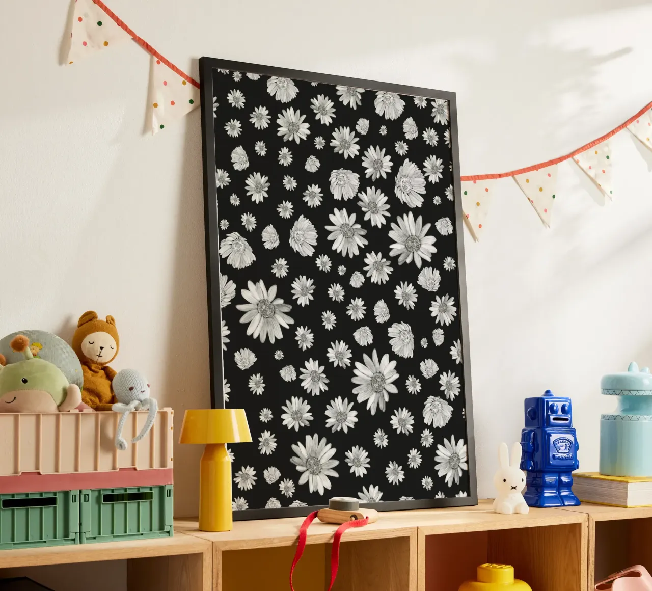 Modello di margherita semplice in bianco e nero carta hahnemühle da gulsengunel