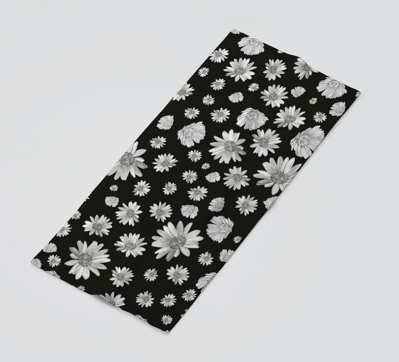 Modello di margherita semplice in bianco e nero telo mare da gulsengunel