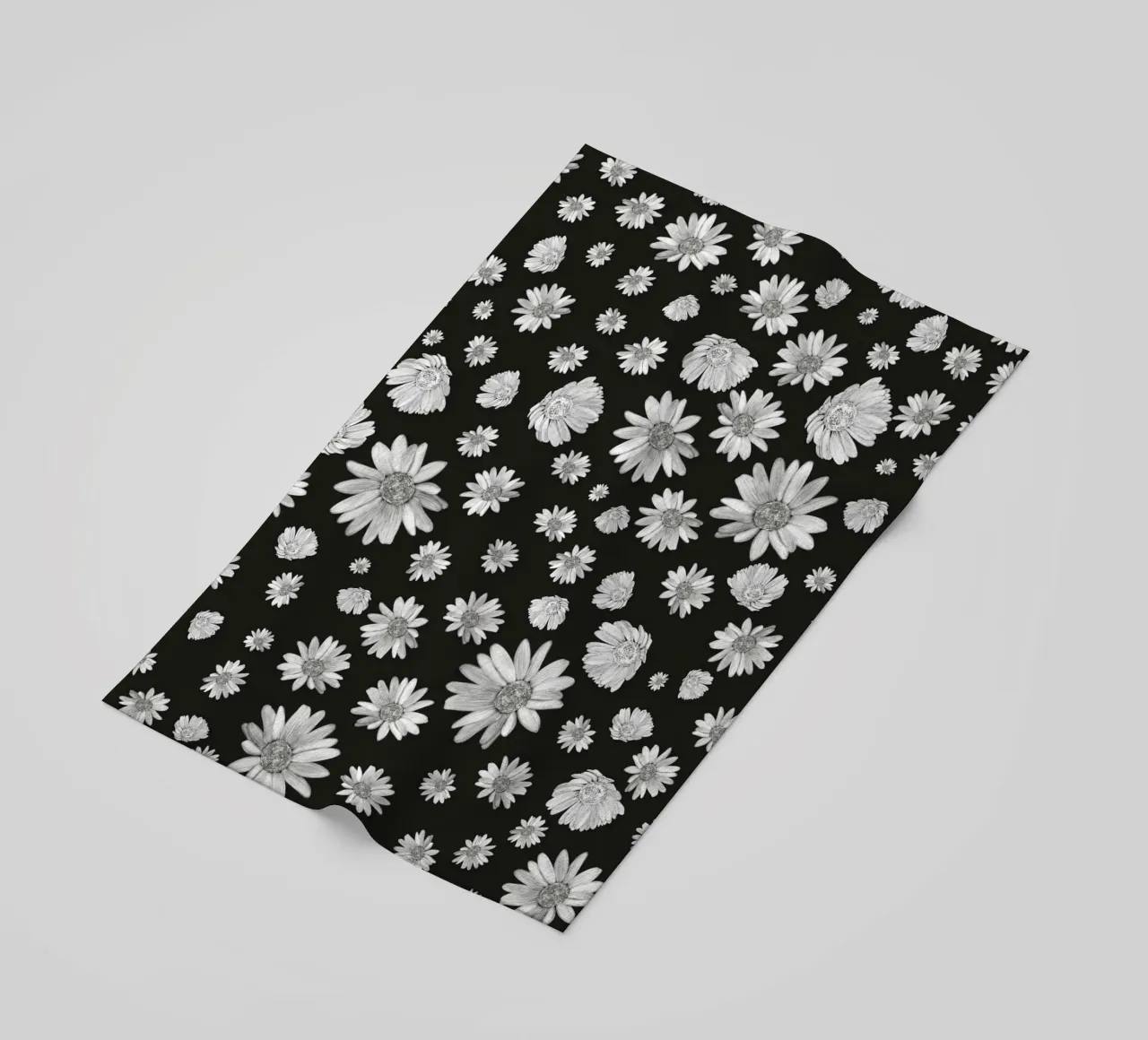 Modello di margherita semplice in bianco e nero telo mare da gulsengunel