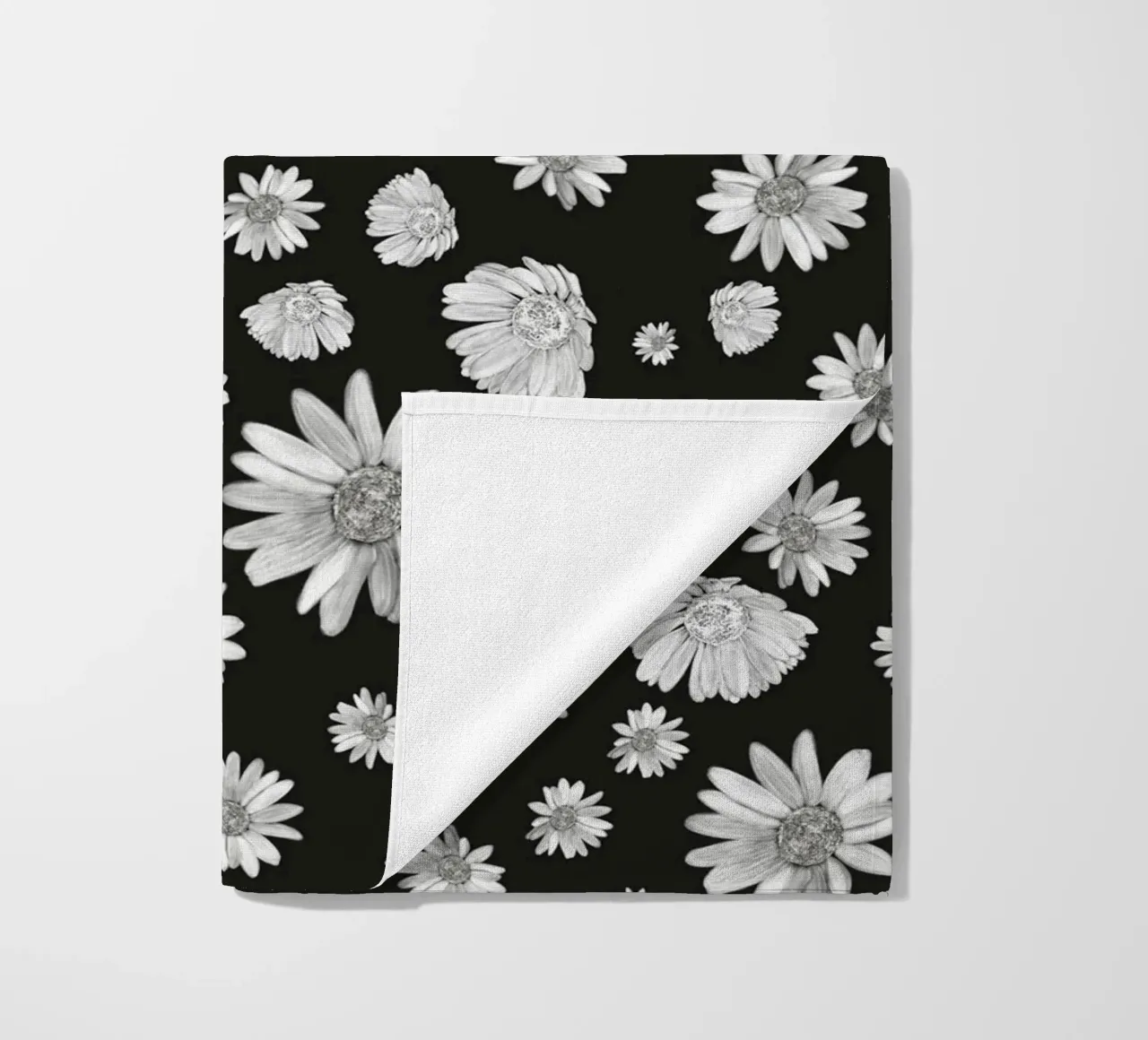 Modello di margherita semplice in bianco e nero telo mare da gulsengunel