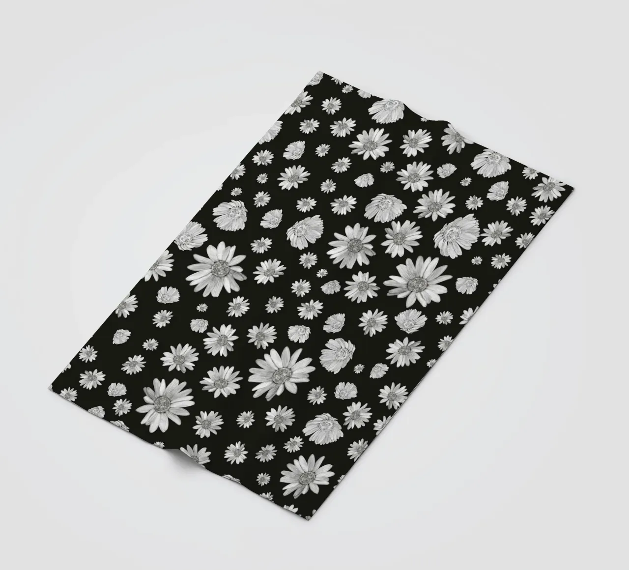 Modello di margherita semplice in bianco e nero coperta in pile da gulsengunel