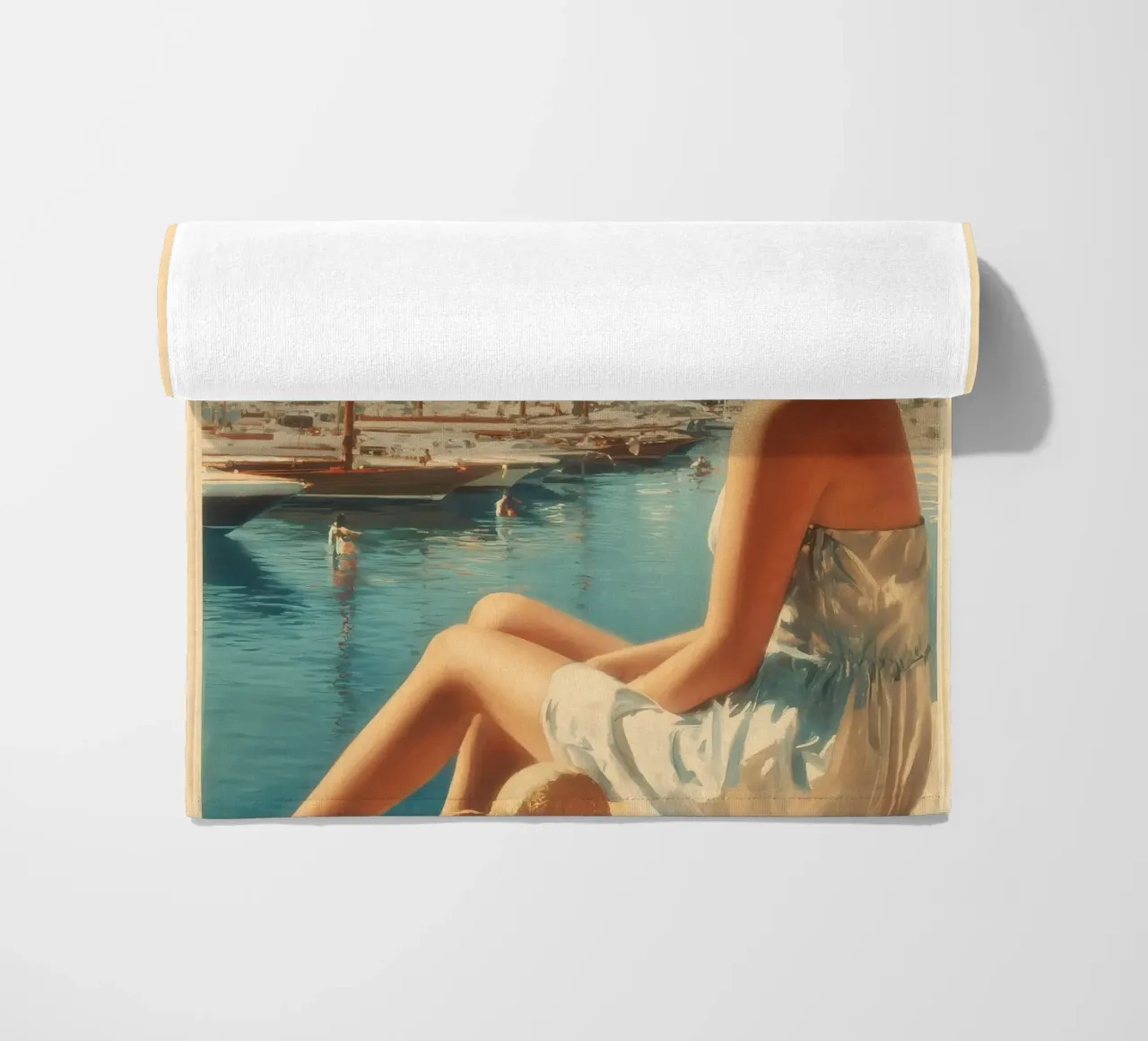 Manifesti di viaggio d'epoca di Cannes telo mare da Vintage Travel Art