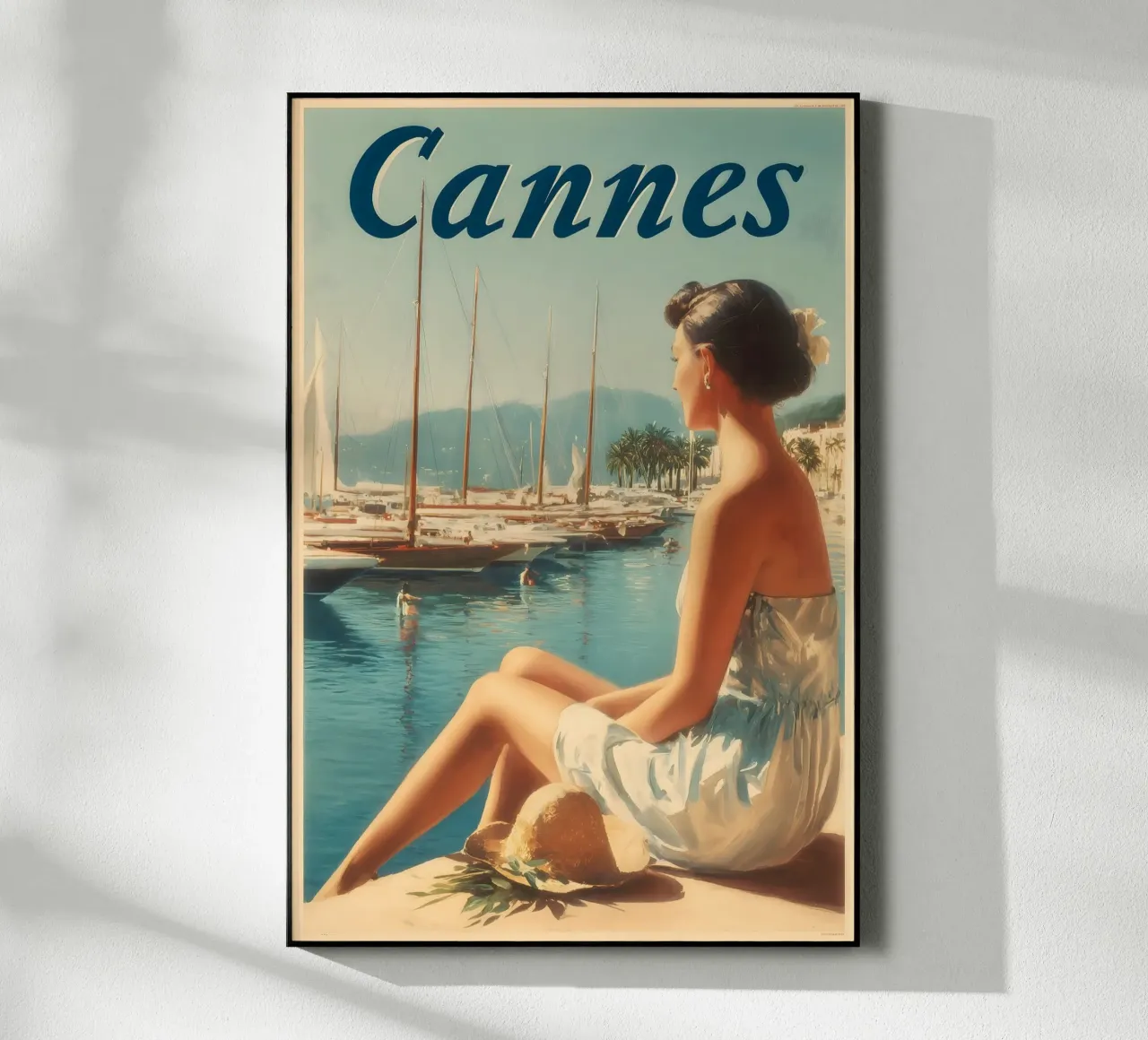 Cannes vintage travel posters acrylic glass by Vintage Travel Art