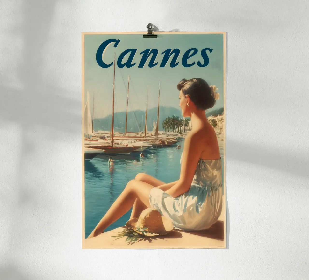 Manifesti di viaggio d'epoca di Cannes carta hahnemühle da Vintage Travel Art