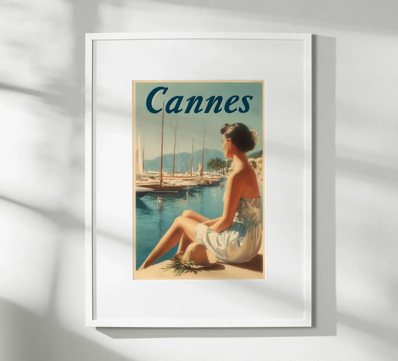 Manifesti di viaggio d'epoca di Cannes carta hahnemühle da Vintage Travel Art