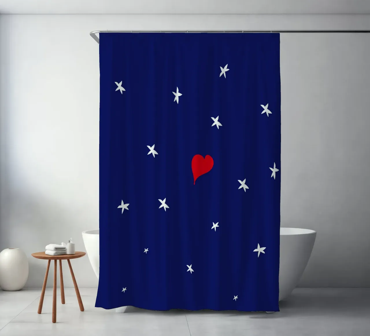 Love 2_ Not only a start in the sky, but a memory shower curtain by Carrot & Soul