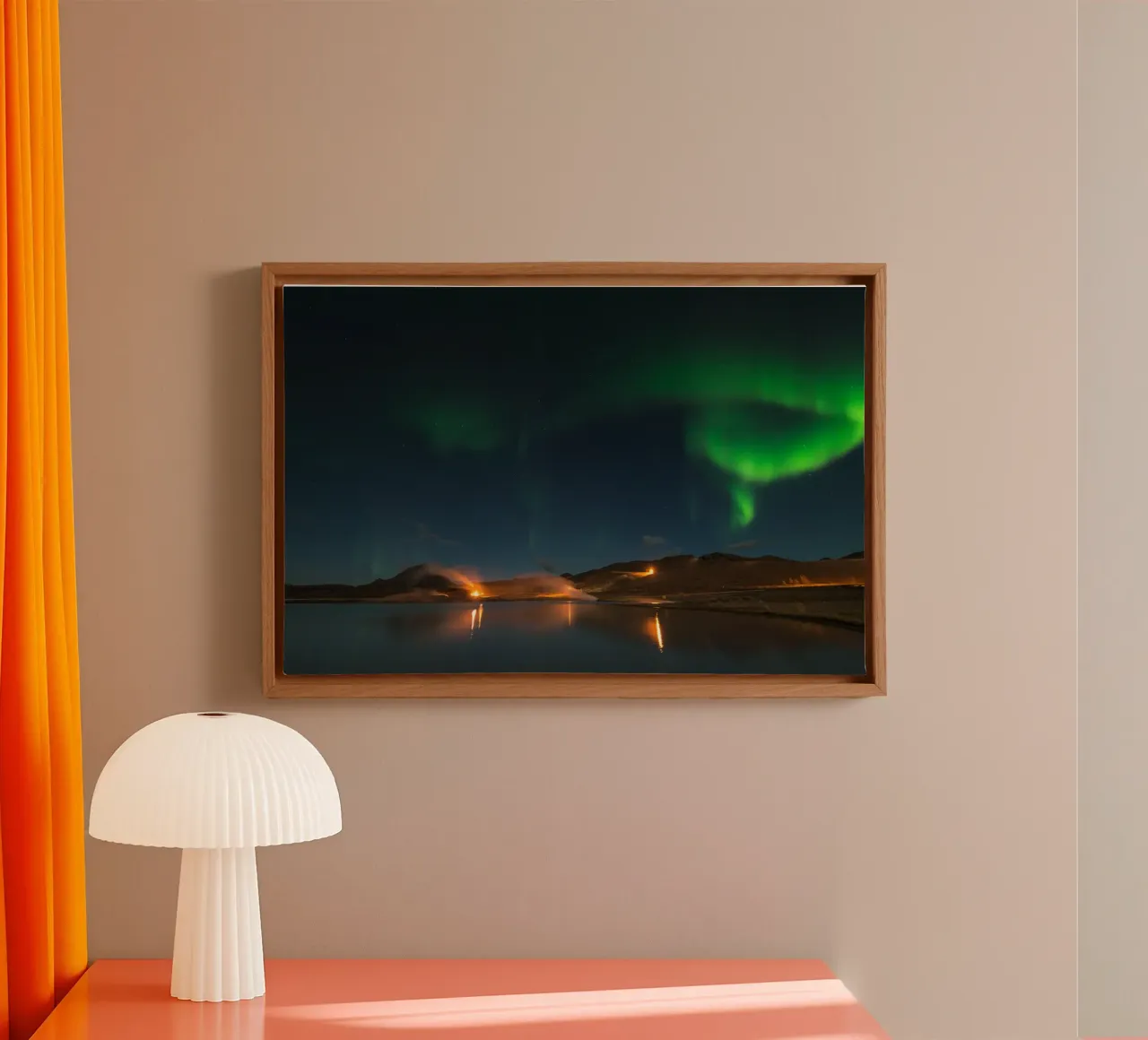 Noorderlicht Symfonie, IJsland canvas met Baklijst van PhotoVibe Decor